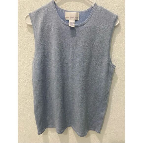 Susan Graver Blue Metalic Tank Size Medium - Picture 1 of 5